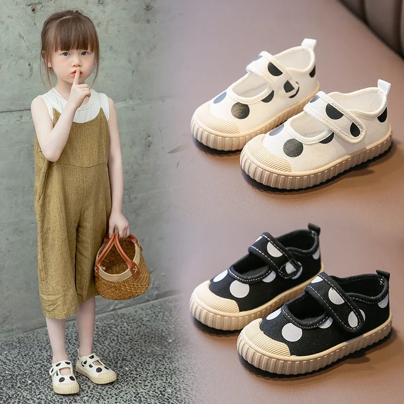 Fashion Polka Dot Children Canvas Shoes Korean Style Casual Student Flats Soft Comfortable Girls Loafers 03B
Fashion Polka Dot Children Canvas Shoes Korean Style Casual Student Flats Soft Comfortable Girls Loafers 03B