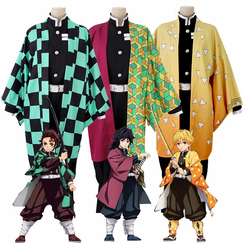 Парик для косплея демона Slayer Kimetsu no Yaiba полный комплект из японского кимоно