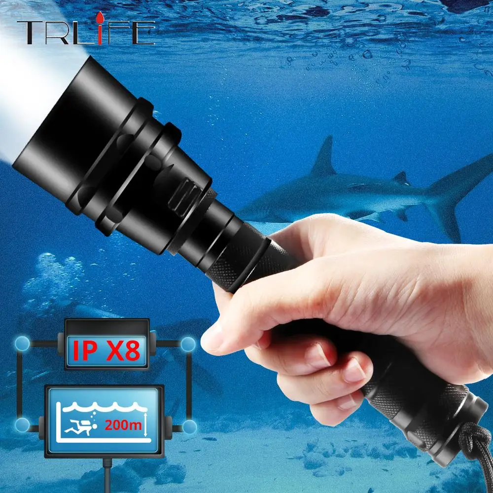 Powerful T6 Diving Flashlight 500M Underwater L2 Torch Dive Tactical Scuba Lantern Super Bright by 26650 or 18650 Battery 50W
Powerful T6 Diving Flashlight 500M Underwater L2 Torch Dive Tactical Scuba Lantern Super Bright by 26650 or 18650 Battery 50W