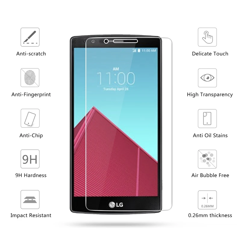 2Pcs 2.5D 0.26mm 9H Premium Tempered Glass For LG G4 H818 H815 H810 F500 VS999 Screen Protector protective film * | Мобильные