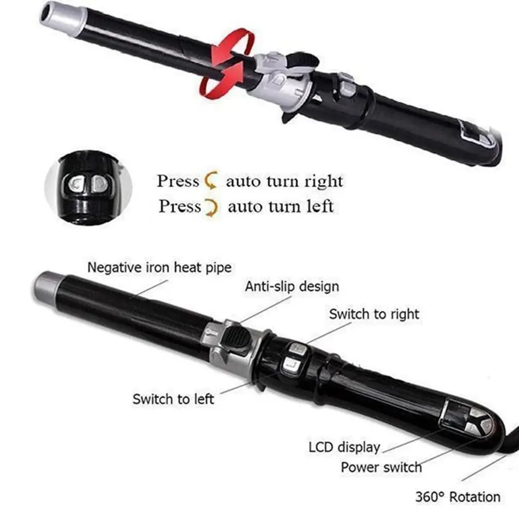 Professional Rotating Curling Iron Automatic Hair Curler Stick Ceramic Roll Curling 360-degree Automatic Rotation Styling Tools
Professional Rotating Curling Iron Automatic Hair Curler Stick Ceramic Roll Curling 360-degree Automatic Rotation Styling Tools