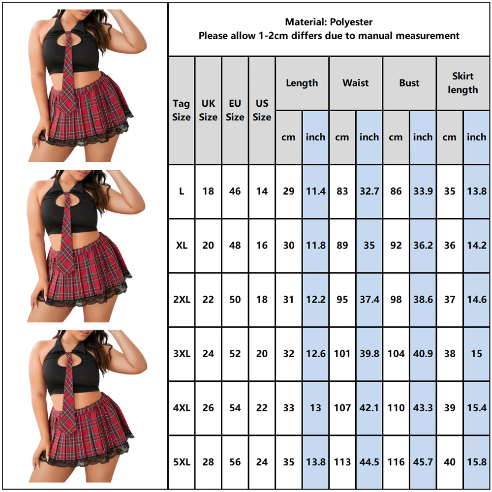 Women's Sexy Hollow Out Lapel Sleeveless Backless Underwear Student Uniform Costume Plaid Print Short Dress Skirt Suit D30 
Women's Sexy Hollow Out Lapel Sleeveless Backless Underwear Student Uniform Costume Plaid Print Short Dress Skirt Suit D30