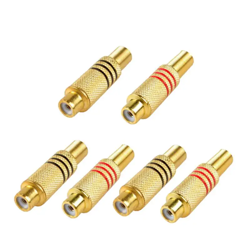 RCA Connector Plug,6-Pack RCA Female Plug Screws Audio Video In-Line Jack Adapter Gold Plated Solder Type,gold
RCA Connector Plug,6-Pack RCA Female Plug Screws Audio Video In-Line Jack Adapter Gold Plated Solder Type,gold