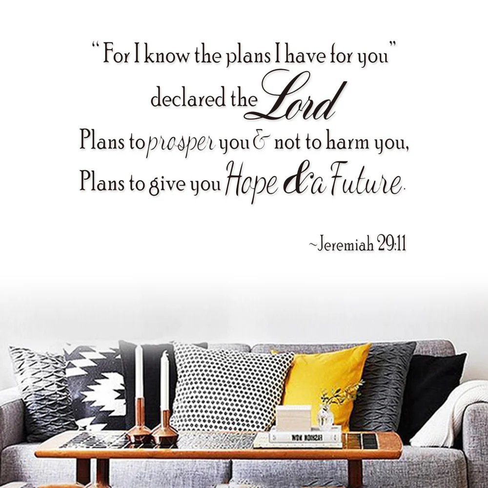 FOR I Know the Plans Jeremiah 29:11 Wall Quote Decal Removable Wall Quotes Decor
FOR I Know the Plans Jeremiah 29:11 Wall Quote Decal Removable Wall Quotes Decor