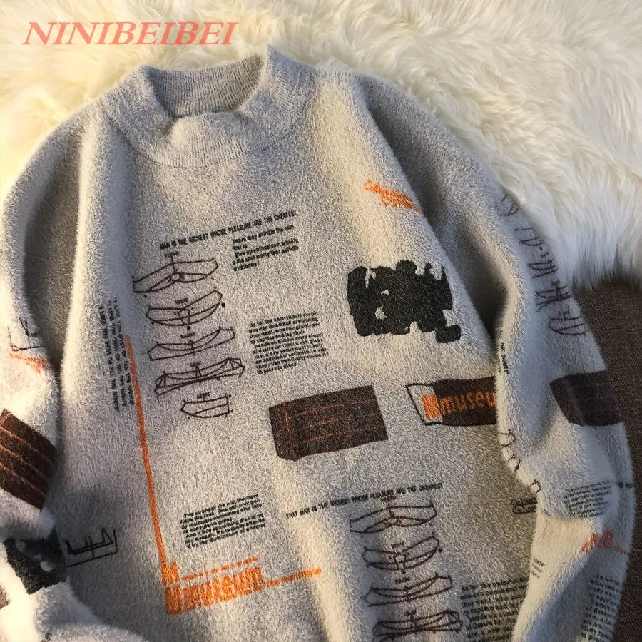 Nini Beibei202 brand graffiti knit pullover sweater street style hip-hop casual long-sleeved high-neck sweater men's jacket warm
Nini Beibei202 brand graffiti knit pullover sweater street style hip-hop casual long-sleeved high-neck sweater men's jacket warm