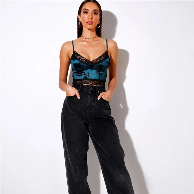 Summer Women Sexy Vest V Neck Thin Spaghetti Straps Floral Camisole Streetwear Lace Jacquard Velvet Slim Bodycon Camis Crop Tops
Summer Women Sexy Vest V Neck Thin Spaghetti Straps Floral Camisole Streetwear Lace Jacquard Velvet Slim Bodycon Camis Crop Tops