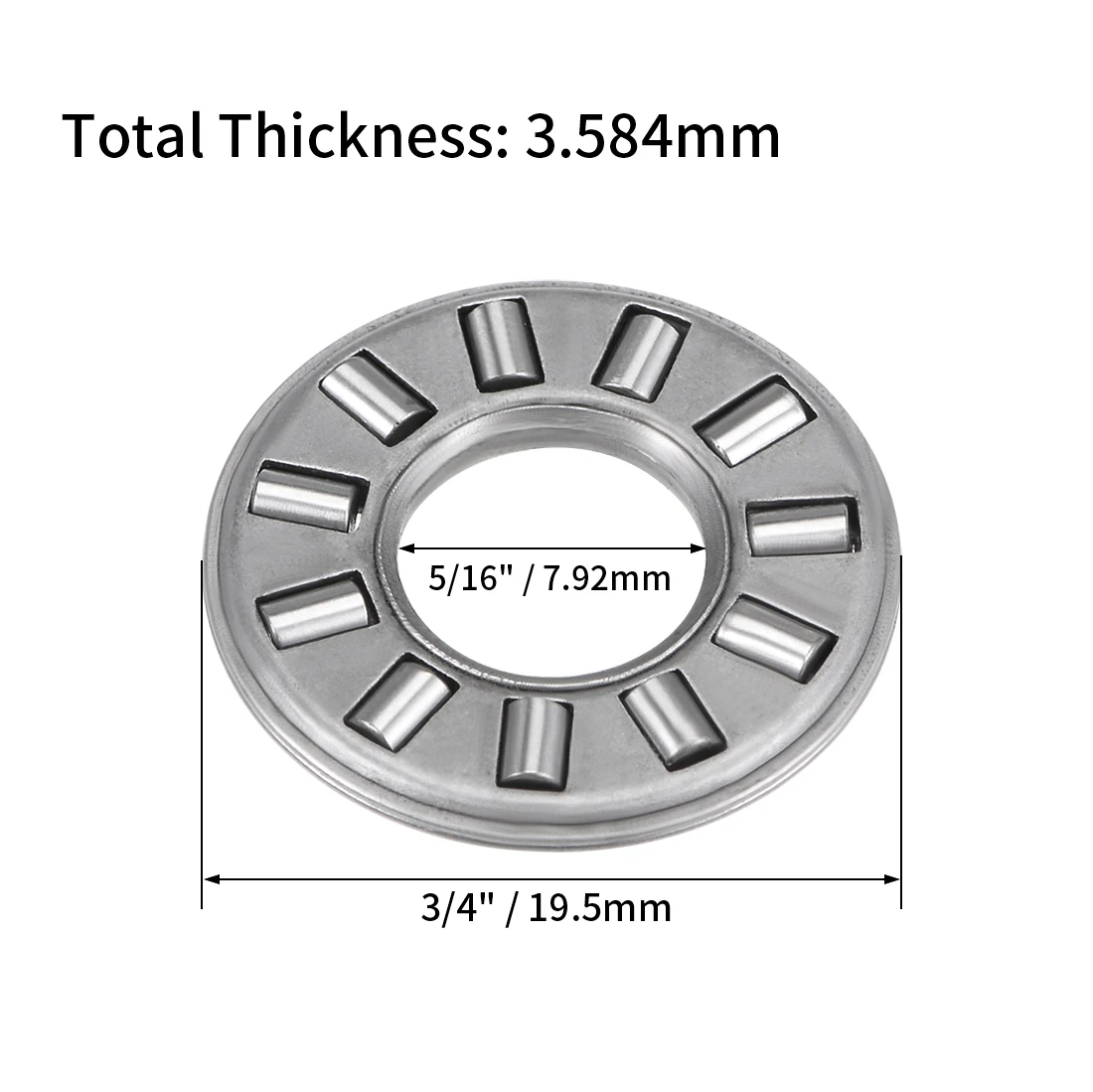 uxcell TC512+2TRA Needle Roller Thrust Bearings with Washers 5/16"x3/4"x5/64" 2pcs
uxcell TC512+2TRA Needle Roller Thrust Bearings with Washers 5/16"x3/4"x5/64" 2pcs