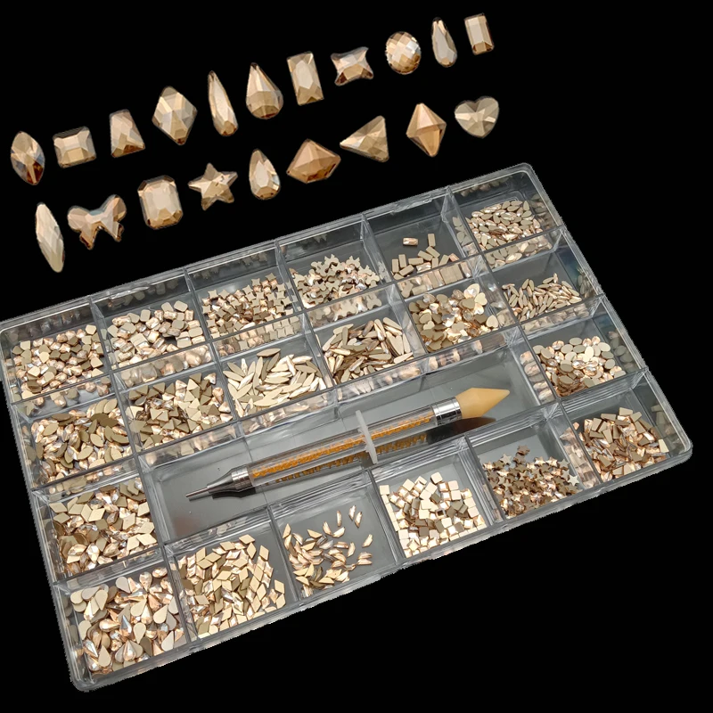 1000Pcs/Box Newest Hot Sale Nail Art Rhinestones Set Mix Shapes Flatback Glass Crystals Nail Rhinestones For Design Kit
1000Pcs/Box Newest Hot Sale Nail Art Rhinestones Set Mix Shapes Flatback Glass Crystals Nail Rhinestones For Design Kit