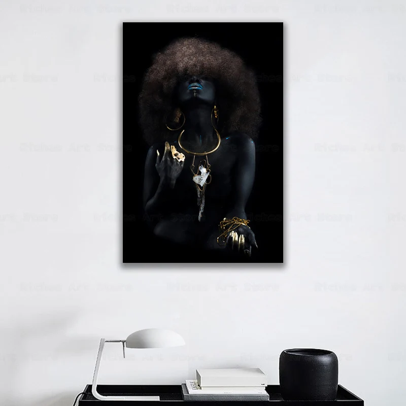 Exploding Hair African Black Women Golden Finger Canvas Painting Posters and Prints Wall Art Picture for Living Room Home Decor
Exploding Hair African Black Women Golden Finger Canvas Painting Posters and Prints Wall Art Picture for Living Room Home Decor