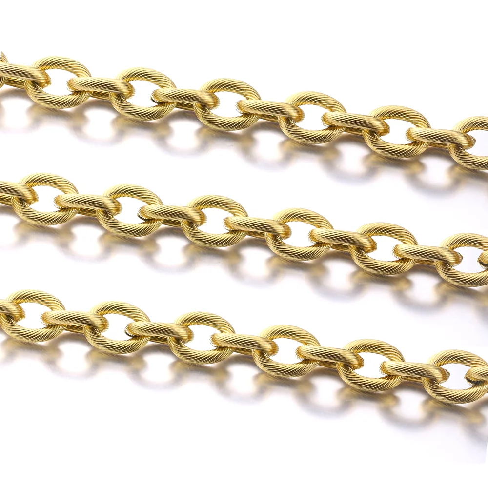 1 Meter Width 12mm Stainless Steel Cable Chain Bulk Heavy Circle Dull Textured Chunky Chains for Punk Rock Jewelry Making 
1 Meter Width 12mm Stainless Steel Cable Chain Bulk Heavy Circle Dull Textured Chunky Chains for Punk Rock Jewelry Making