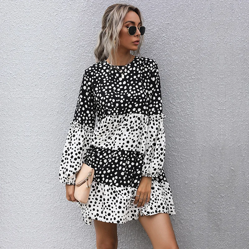 Chiffon Dress Woman French Chiffon Polka Dot Long Sleeve Dress 2021 Fall Female Round Neck Black And White Loose Dress Vestidos
Chiffon Dress Woman French Chiffon Polka Dot Long Sleeve Dress 2021 Fall Female Round Neck Black And White Loose Dress Vestidos