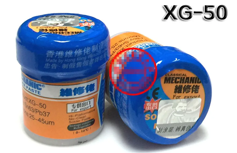 2 шт./компл. Новая Механическая паяльная сварочная паста, флюс XG-50 SMD SMT Sn63/Pb37 Tool,2 шт./компл.
2 шт./компл. Новая Механическая паяльная сварочная паста, флюс XG-50 SMD SMT Sn63/Pb37 Tool,2 шт./компл.