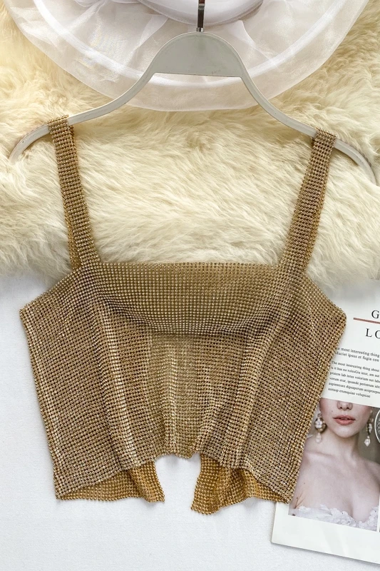 Woman Vest Sexy Strap Sequined Slim Tops Young Girl Elastic Waist Short Tank Tops Hot Chic 2020 Fashion Club
Woman Vest Sexy Strap Sequined Slim Tops Young Girl Elastic Waist Short Tank Tops Hot Chic 2020 Fashion Club