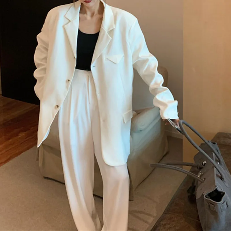 VANOVICH 2022 Autumn and Winter New Korean Loose White Button Notched Blazer Fashion High Waist Wide Leg Pants Women Blazer Set
VANOVICH 2022 Autumn and Winter New Korean Loose White Button Notched Blazer Fashion High Waist Wide Leg Pants Women Blazer Set