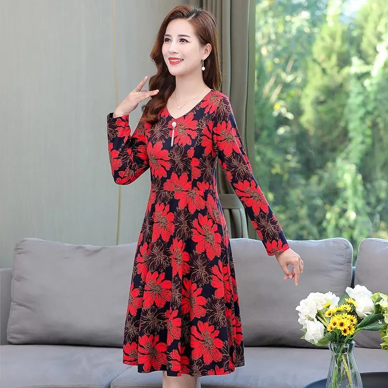 Women Printing Casual A-line Dress Elegant Full Sleeve Boho Vestidos De Autumn Winter Fashion Midi Dresses
Women Printing Casual A-line Dress Elegant Full Sleeve Boho Vestidos De Autumn Winter Fashion Midi Dresses
