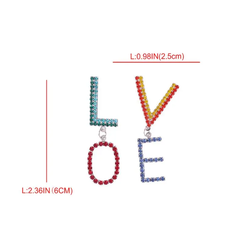 Rainbow Love Asymmetry Love Letters Colorful Rhinestones Earrings Drop Dangle Earrings For Women Fashion Jewelry
Rainbow Love Asymmetry Love Letters Colorful Rhinestones Earrings Drop Dangle Earrings For Women Fashion Jewelry