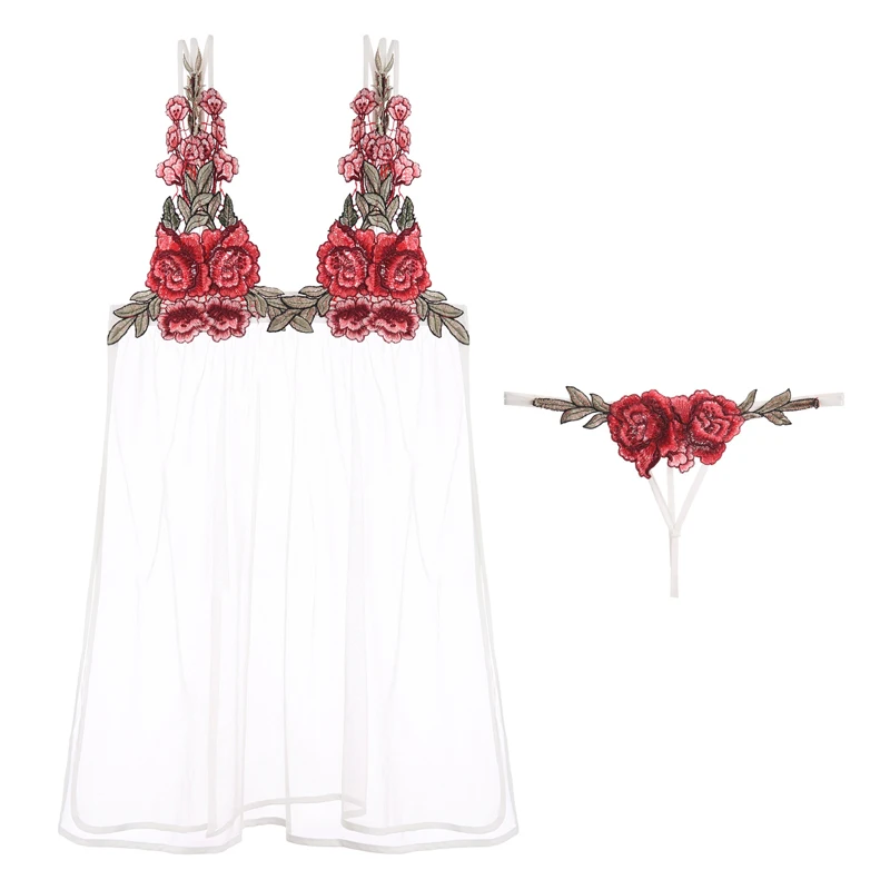 See through Sexy female Nightdress rose Embroidery Perspective Temptation ultra-thin lingerie dress nightdress Exotic Nightwear
See through Sexy female Nightdress rose Embroidery Perspective Temptation ultra-thin lingerie dress nightdress Exotic Nightwear