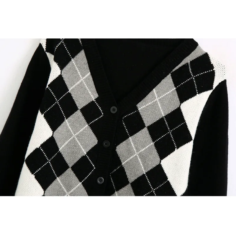 Vintage Cardigan Autumn's Women Stylish Geometric Rhombic 2020 British Style Knitted Long Sleeve Outerwear Chic England Sweater
Vintage Cardigan Autumn's Women Stylish Geometric Rhombic 2020 British Style Knitted Long Sleeve Outerwear Chic England Sweater