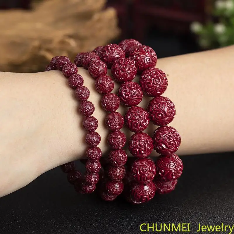 Ethnic Style Cinnabar Classic Round Bead 96% High Content Cinnabar Bracelet for Men and Women Handmade Bracelet
Ethnic Style Cinnabar Classic Round Bead 96% High Content Cinnabar Bracelet for Men and Women Handmade Bracelet