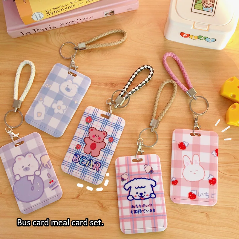 INS Cartoon Cute Bear Card Holder Key Chains Korean Belt Lanyard ID Bus Card Holder Key Ring for Students Women Bag Keychains
INS Cartoon Cute Bear Card Holder Key Chains Korean Belt Lanyard ID Bus Card Holder Key Ring for Students Women Bag Keychains