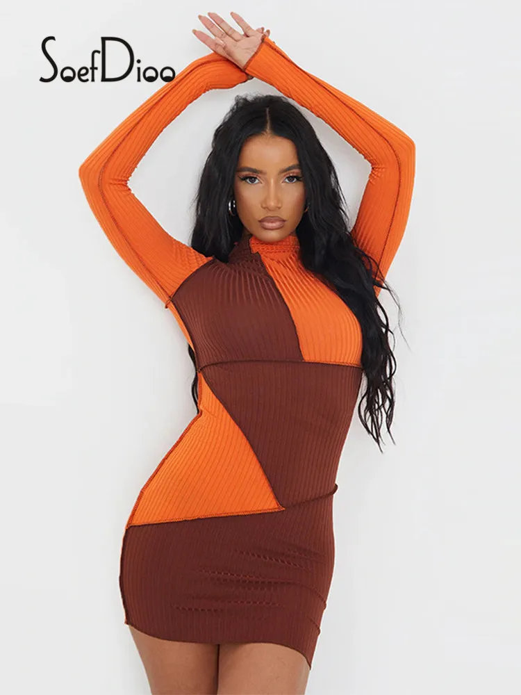 Трикотажное облегающее платье Soefdioo контрастных цветов с длинным рукавом, женское сексуальное лоскутное мини-платье, осень 2021, элегантная К...
Трикотажное облегающее платье Soefdioo контрастных цветов с длинным рукавом, женское сексуальное лоскутное мини-платье, осень 2021, элегантная К...