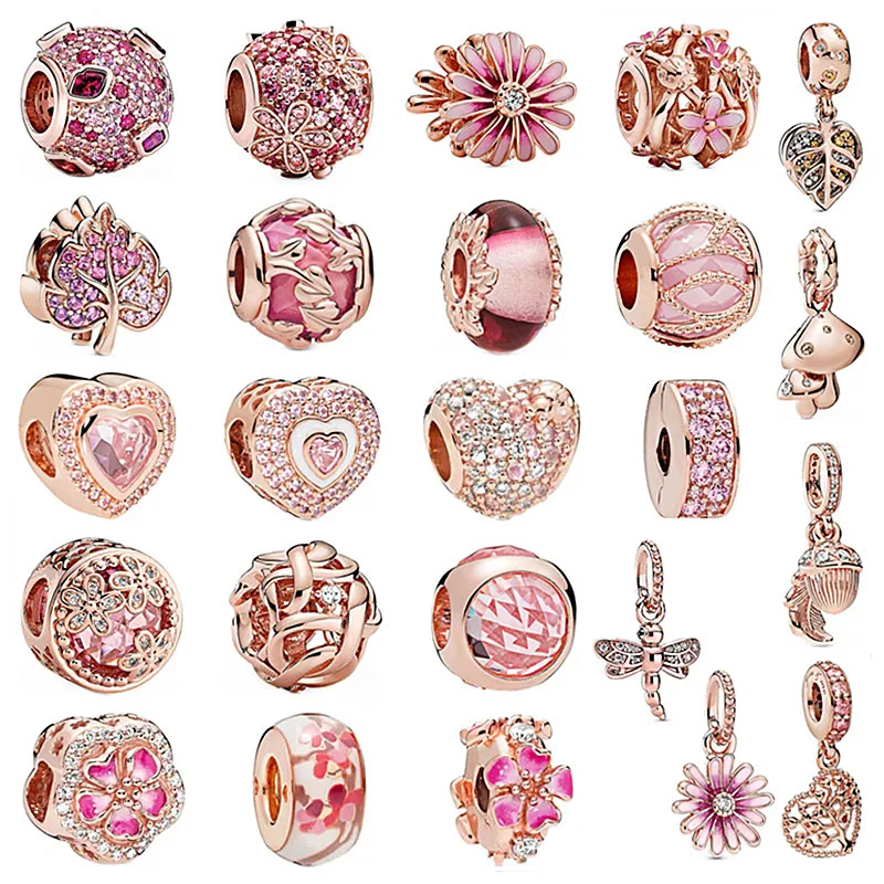 925 Silver Rose Gold Small Daisy Love Heart-Shaped Beaded Pendant fit Original Pandora charms Bracelets Women Beads jewelry
925 Silver Rose Gold Small Daisy Love Heart-Shaped Beaded Pendant fit Original Pandora charms Bracelets Women Beads jewelry