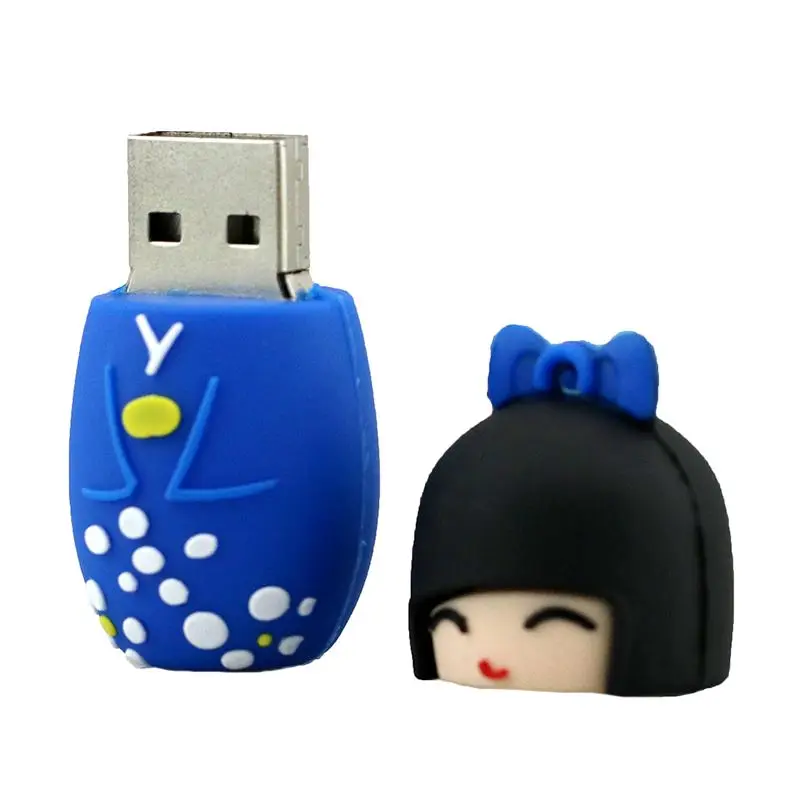 Japanese kimono doll cartoon anime beautiful sakura girl USB flash drive fashion custom personality creative gift 8g32g cute bow |