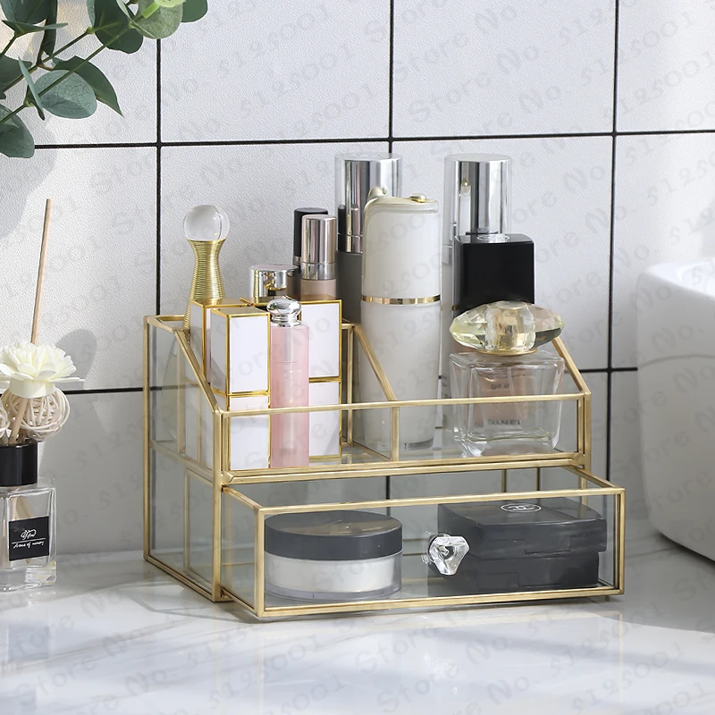 Creative Golden Makeup Organizer With Drawer Desktop Cosmetic Storage Box Lipstick Holder Dust-proof Jewelry Storage Box
Creative Golden Makeup Organizer With Drawer Desktop Cosmetic Storage Box Lipstick Holder Dust-proof Jewelry Storage Box