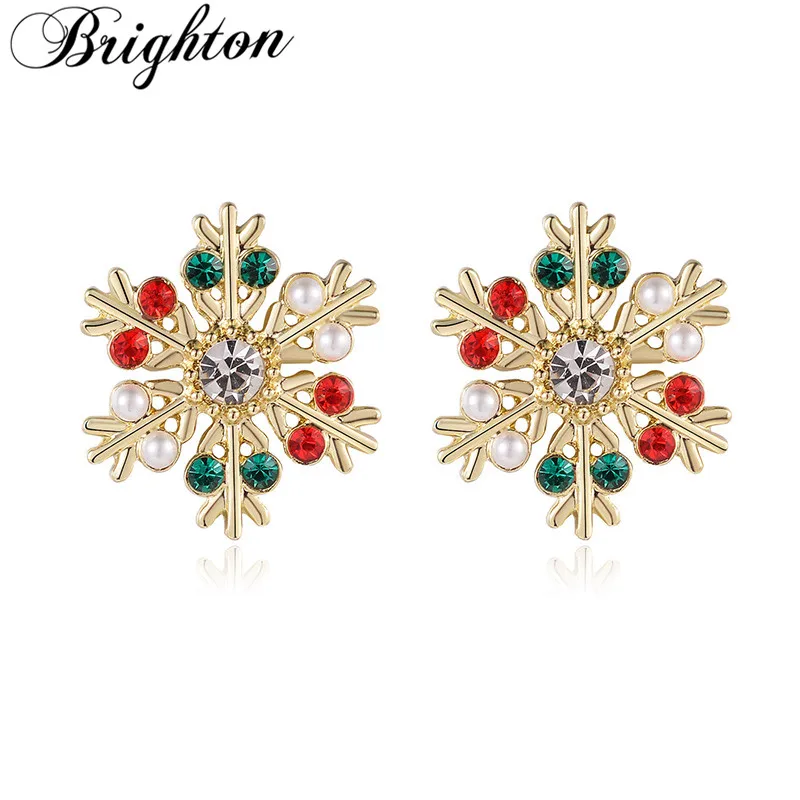 Brighton Cute Christmas Snowflake Simulated Pearl Stud Earrings For Women Girl Colorful Crystal Brincos Trendy Jewelry Xmas Gift
Brighton Cute Christmas Snowflake Simulated Pearl Stud Earrings For Women Girl Colorful Crystal Brincos Trendy Jewelry Xmas Gift