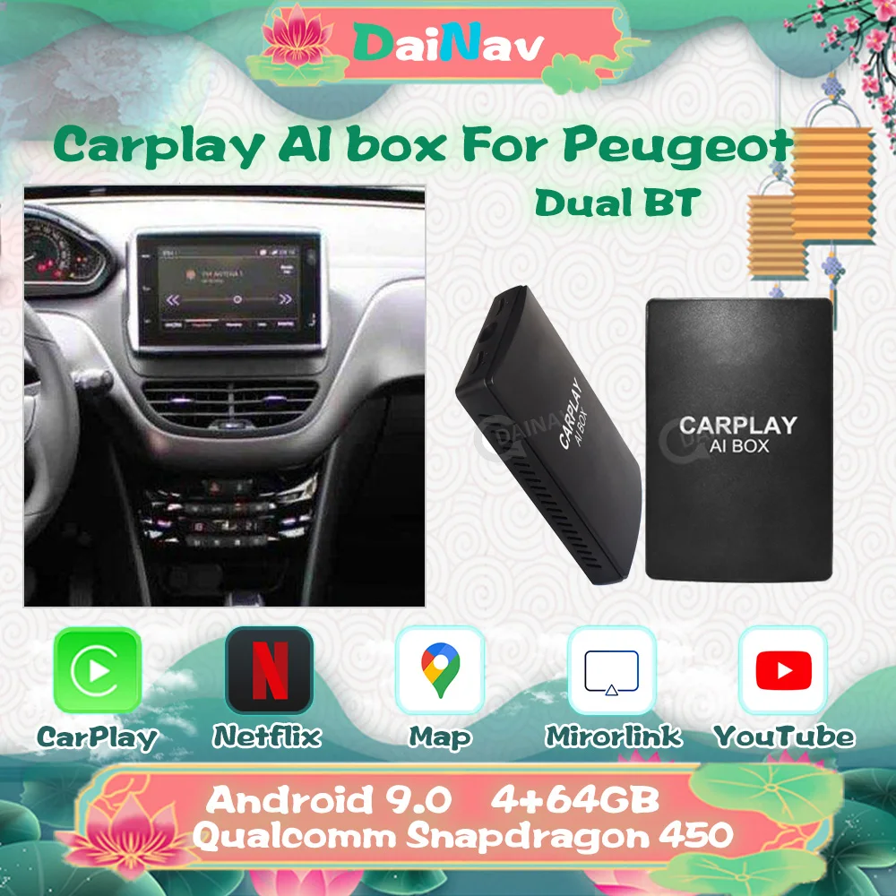 Мини-приставка CarPlay Ai Box Android 9 4 + 64 ГБ Plug and Play Youtube Netfix для Peugeot 208 308S 408 508 2008 3008 4008 5008
Мини-приставка CarPlay Ai Box Android 9 4 + 64 ГБ Plug and Play Youtube Netfix для Peugeot 208 308S 408 508 2008 3008 4008 5008