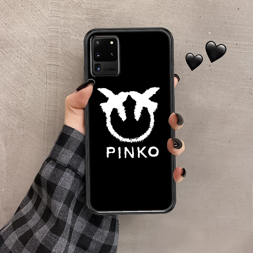 Italian Brand PINKOes Phone case For Samsung Galaxy Note 4 8 9 10 20 S8 S9 S10 S10E S20 Plus UITRA Ultra black fashion coque 
Italian Brand PINKOes Phone case For Samsung Galaxy Note 4 8 9 10 20 S8 S9 S10 S10E S20 Plus UITRA Ultra black fashion coque