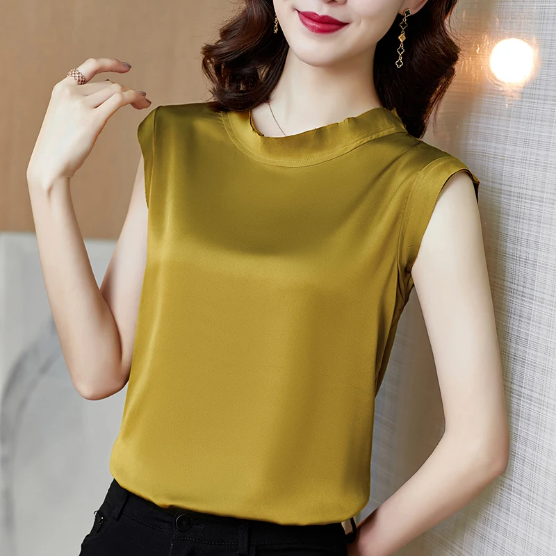 Женская атласная блузка, однотонная Черная майка с внутренним и внешним верхом, корейская модная одежда, белая рубашка, женская одежда 4XL 2022,...
Женская атласная блузка, однотонная Черная майка с внутренним и внешним верхом, корейская модная одежда, белая рубашка, женская одежда 4XL 2022,...
