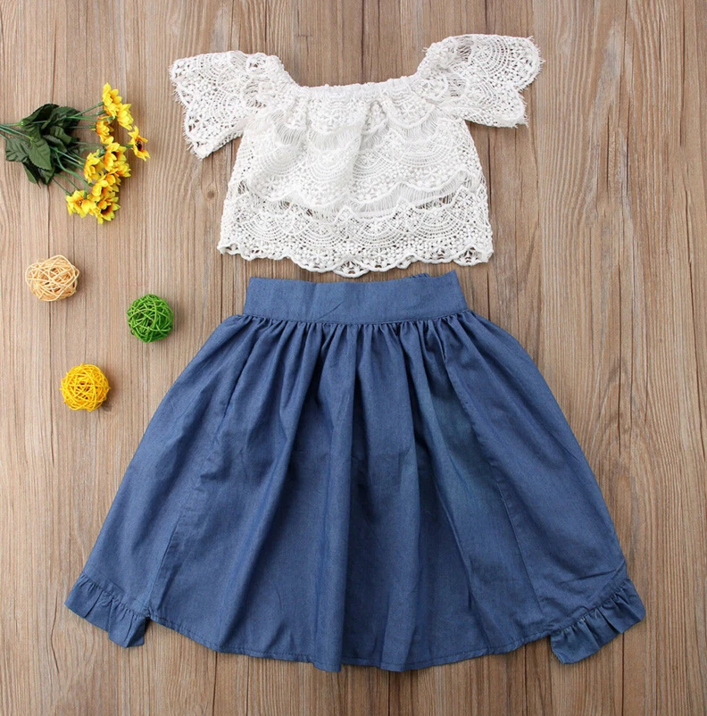 Kids Baby Girl Outfits Off-Shoulder Lace Crop Tops Bowknot Ruched Shorts Skirts arrival Child Girl Clothes Outfits dropshipping
Kids Baby Girl Outfits Off-Shoulder Lace Crop Tops Bowknot Ruched Shorts Skirts arrival Child Girl Clothes Outfits dropshipping