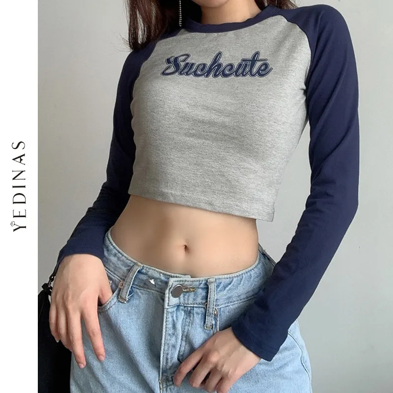 Yedinas Cute Letter Print Cotton Y2k Aesthetic T Shirt Women 2020 Harajuku O-neck Long Sleeve Slim Crop Tops Tee Shirt Feminina
Yedinas Cute Letter Print Cotton Y2k Aesthetic T Shirt Women 2020 Harajuku O-neck Long Sleeve Slim Crop Tops Tee Shirt Feminina