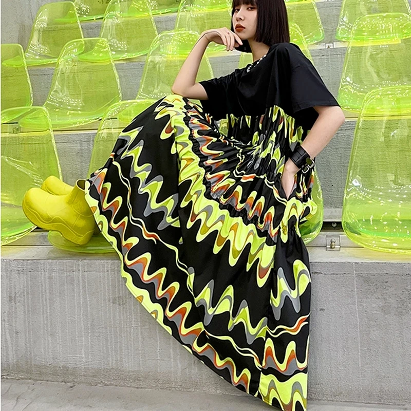 2021 Summer Chic Panelled Print Patchwork Design Dresses Pleated Slim Waist Woman Dress Fashion Tide Loose Big Size Vestidos
2021 Summer Chic Panelled Print Patchwork Design Dresses Pleated Slim Waist Woman Dress Fashion Tide Loose Big Size Vestidos