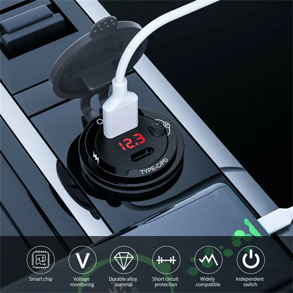 Car Dual QC3.0 USB Fast Charger Socket Power Outlet Touch Switch W/LED Voltmeter For Vehicles Motorcycles ATVs SUVs Boats
Car Dual QC3.0 USB Fast Charger Socket Power Outlet Touch Switch W/LED Voltmeter For Vehicles Motorcycles ATVs SUVs Boats