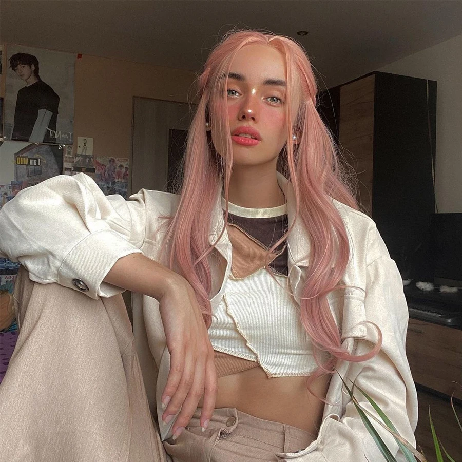 Парик женский синтетический без клея, Фэнтезийный косплей, розовые волнистые, прозрачные, 26 дюймов, Реалистичная повседневная одежда в стил... 
Парик женский синтетический без клея, Фэнтезийный косплей, розовые волнистые, прозрачные, 26 дюймов, Реалистичная повседневная одежда в стил...