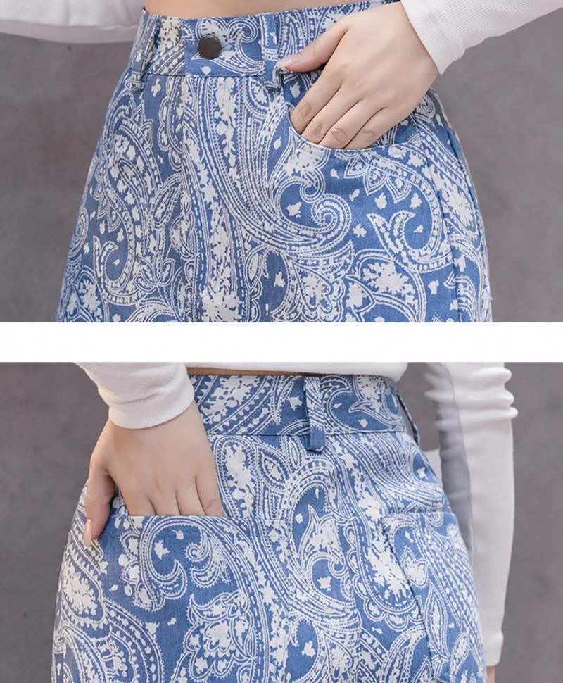 2021 spring women Print High Waist Wide Leg Baggy Jeans Woman Trousers Denim Pants
2021 spring women Print High Waist Wide Leg Baggy Jeans Woman Trousers Denim Pants