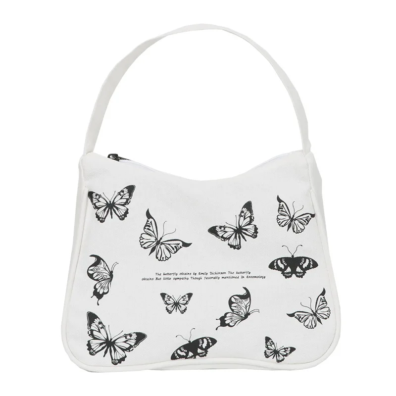 Spring Women Small Handbag Butterfly Print Canvas Tote Ladies' Fashion Underarm Bag Zipper Half Moon Bags Cotton Cloth Purse
Spring Women Small Handbag Butterfly Print Canvas Tote Ladies' Fashion Underarm Bag Zipper Half Moon Bags Cotton Cloth Purse