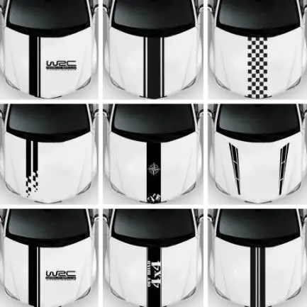 Fashion WRC Stripe Car Covers Vinyl Racing Sports Decal Head Car Sticker Wrap Vinyl Stickers For Car Head Decoration
Fashion WRC Stripe Car Covers Vinyl Racing Sports Decal Head Car Sticker Wrap Vinyl Stickers For Car Head Decoration