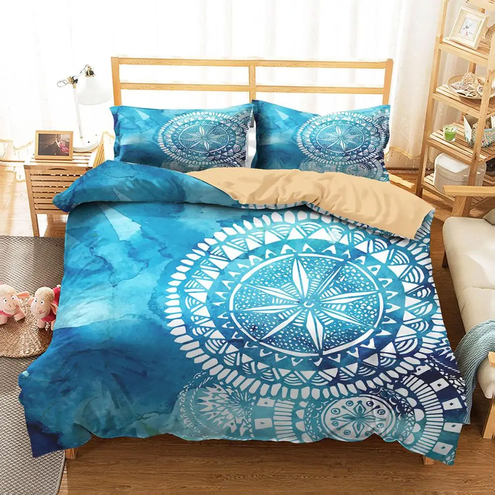 Bedding Clothes Home Textiles Dream Blue Mandala Printed Duvet Cover with Pillowcases for Adult Queen Single Size
Bedding Clothes Home Textiles Dream Blue Mandala Printed Duvet Cover with Pillowcases for Adult Queen Single Size