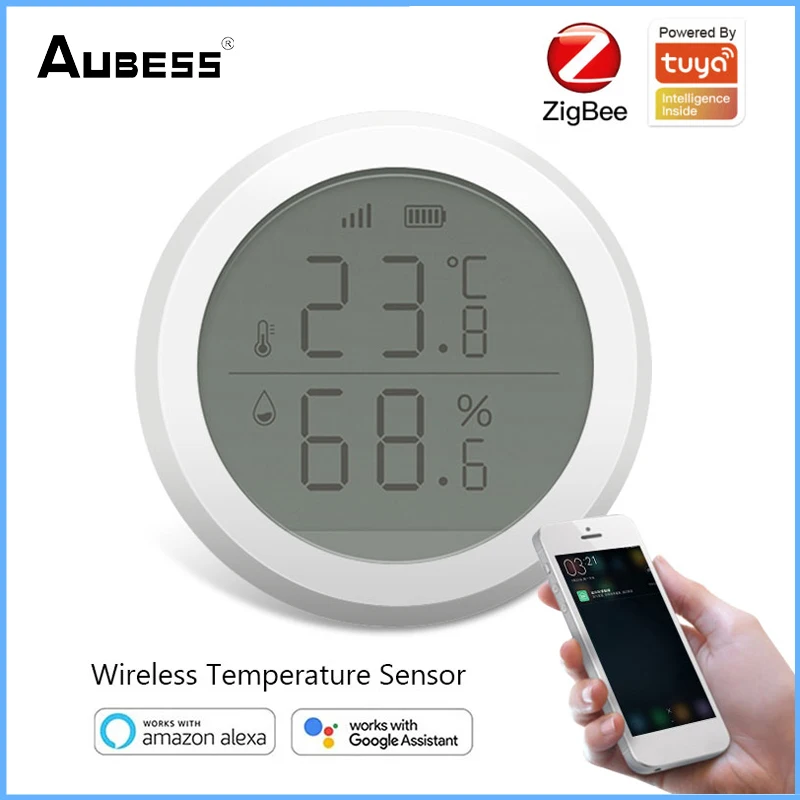 Aubess LED Screen ZigBee Temperature And Humidity Sensor Indoor Hygrometer Thermometer Works With Alexa Google Smart Home
Aubess LED Screen ZigBee Temperature And Humidity Sensor Indoor Hygrometer Thermometer Works With Alexa Google Smart Home