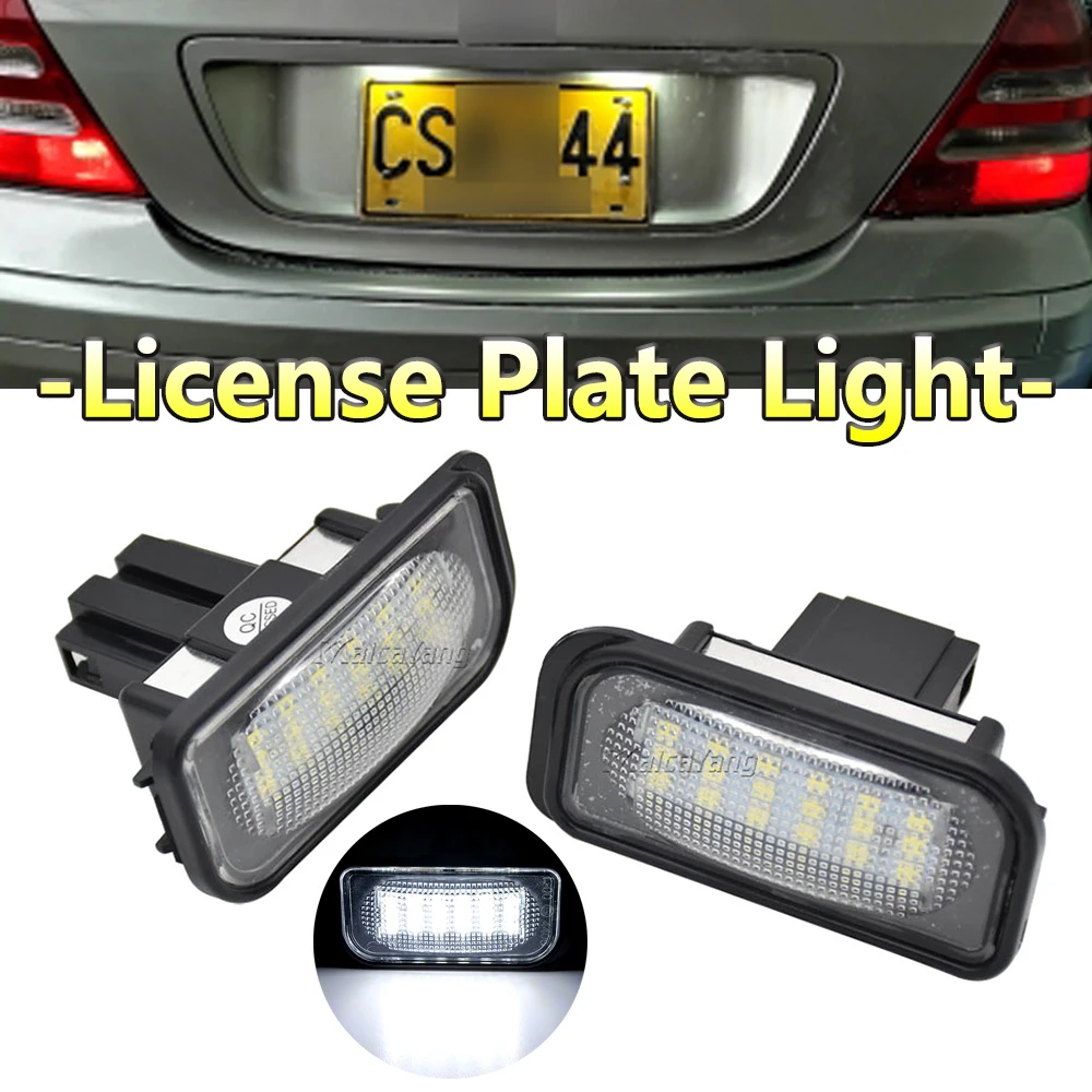 

2pcs LED License Number Plate Lights For Mercedes Benz C-Class W203 Sedan SL-Class R230 CLK-Class W209 C209 A209 Car-Styling