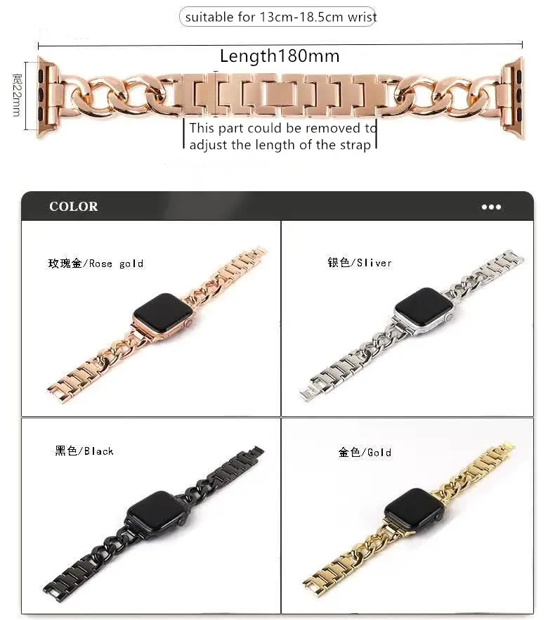 Элегантный ковбойский ремешок из нержавеющей стали для Apple Watch 40 мм 44 38 42 браслет