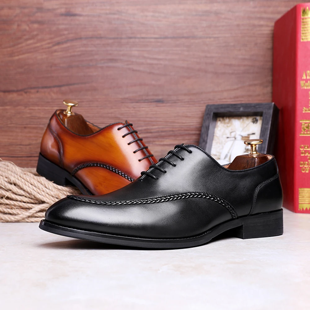Shoes Leather Men 100% Genuine Leather Shoe Formal Office Party Wedding Dress Derby Brand Luxury Men's Oxford Shoes
Shoes Leather Men 100% Genuine Leather Shoe Formal Office Party Wedding Dress Derby Brand Luxury Men's Oxford Shoes