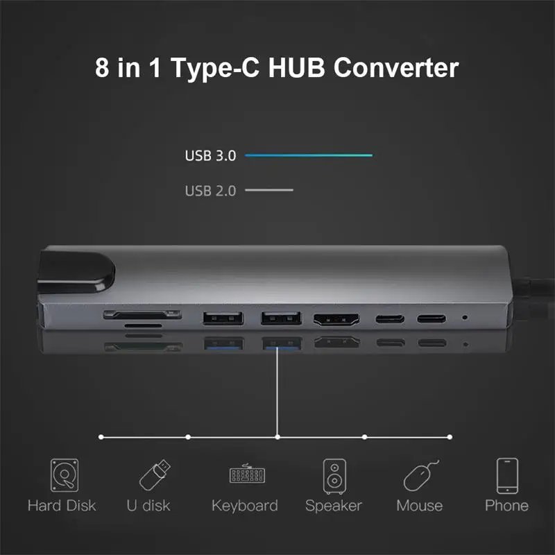 GIAUSA Type C-HDMI Ethernet RJ45 LAN PD SD TF MacBook Pro Samsung Galaxy Book Lenovo
GIAUSA Type C-HDMI Ethernet RJ45 LAN PD SD TF MacBook Pro Samsung Galaxy Book Lenovo