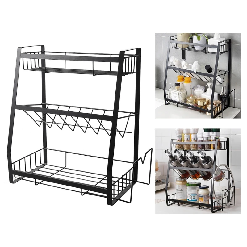 3 Tiers Iron Condiment Spice Shelf Rack, Seasoning Storage Jar Bottles Organizer Holder for Kitchenware Supplies
3 Tiers Iron Condiment Spice Shelf Rack, Seasoning Storage Jar Bottles Organizer Holder for Kitchenware Supplies