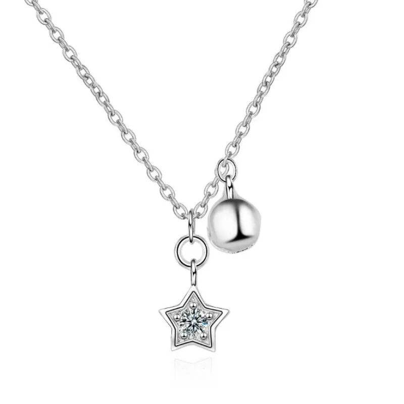 Star Bell Pendant Female Korean Style 925 Sterling Silver Jewelry Simple Creative Crystal Star Clavicle Chain Necklaces H356
Star Bell Pendant Female Korean Style 925 Sterling Silver Jewelry Simple Creative Crystal Star Clavicle Chain Necklaces H356