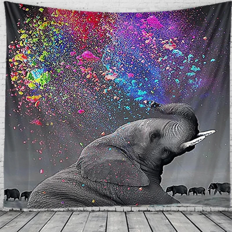 

Indian elephant tapestry Mandala tapestry Bohemian living room home decor psychedelic scene wall hanging hippies. Sofa blanket