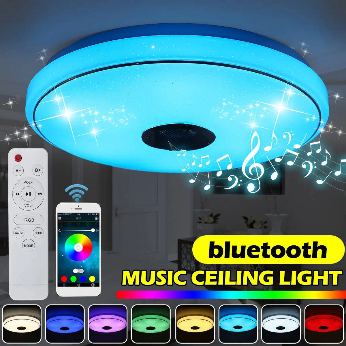 48W WiFi Modern RGB LED Ceiling Lights Home Lighting APP bluetooth Music Light Bedroom Lamp Smart Ceiling Lamp+Remote Control
48W WiFi Modern RGB LED Ceiling Lights Home Lighting APP bluetooth Music Light Bedroom Lamp Smart Ceiling Lamp+Remote Control